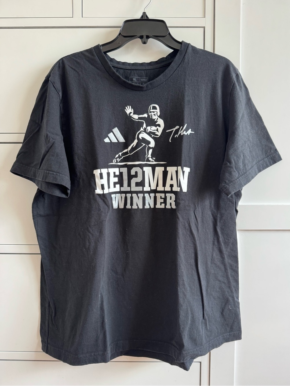 Adidas Travis Hunter #12 Black Heisman T-Shirt
